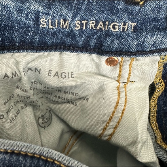 American Eagle AirFlex Slim Fit Denim Jean Men's Size 34X32 Blue Pant Stretch - Picture 8 of 9